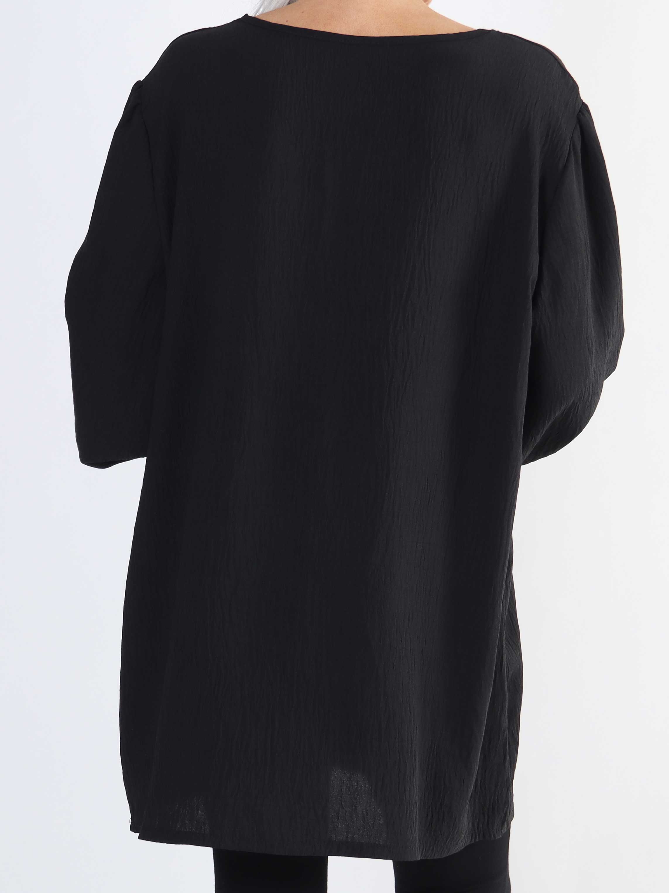 Cassandra - Sød plus size tunika med sløjfe ved brystet